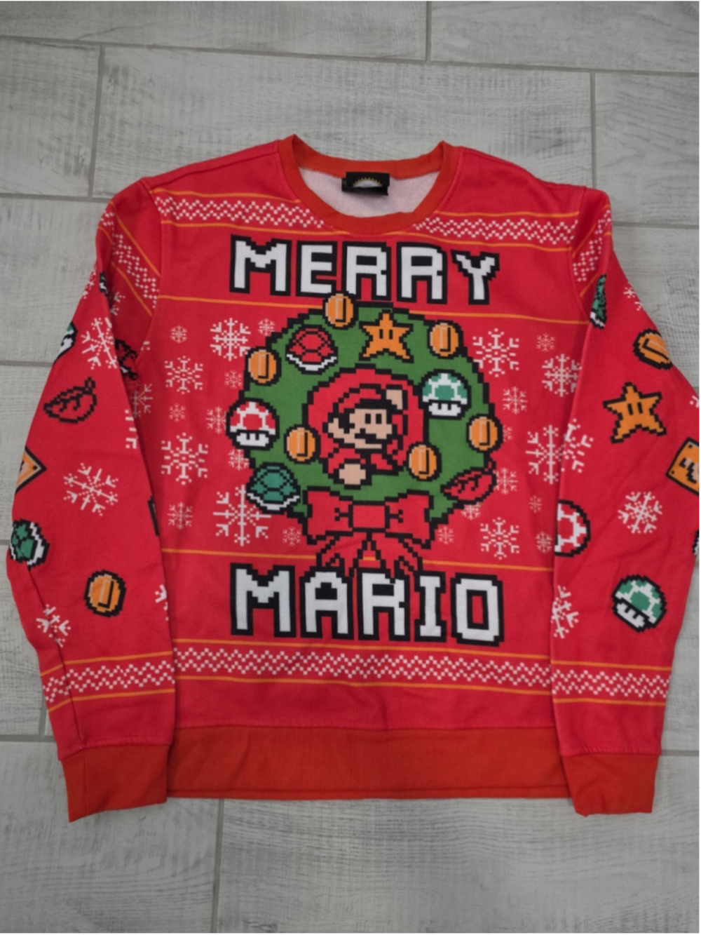 Super Mario Bros Size Large 2019 Pullover Sweater Holiday Ugly Sweater
